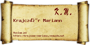 Krajczár Mariann névjegykártya