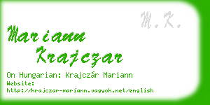 mariann krajczar business card